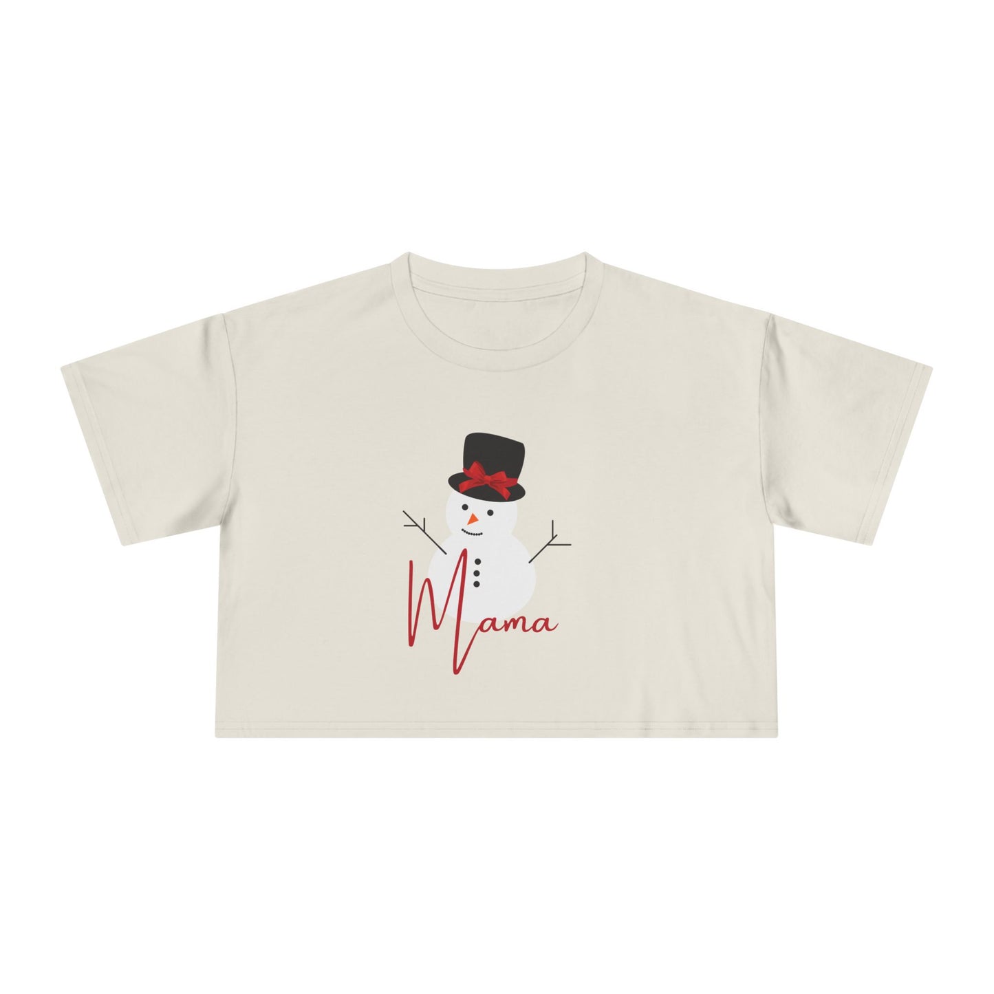 Mama Snowman | Women's Crop Tee