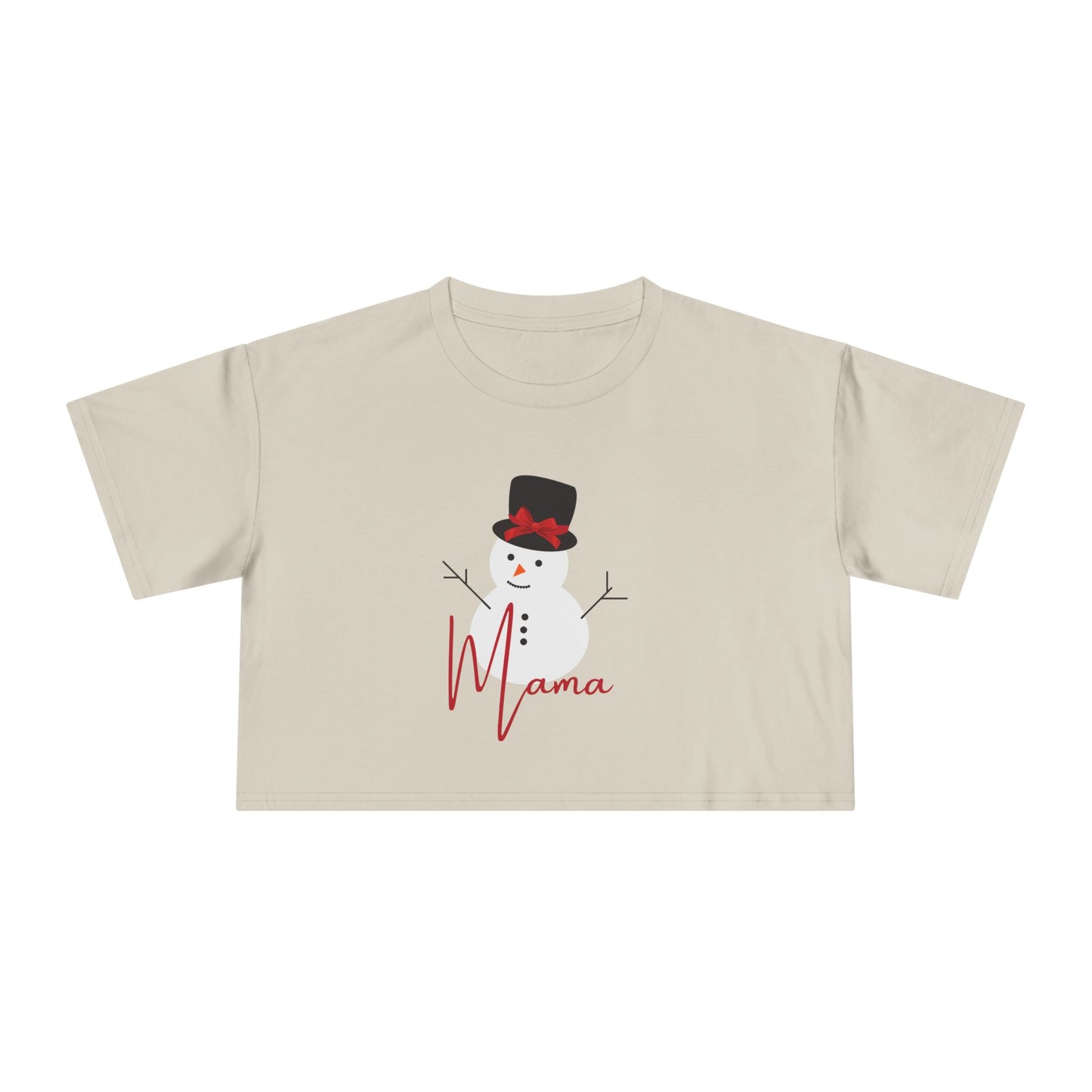 Mama Snowman | Women's Crop Tee