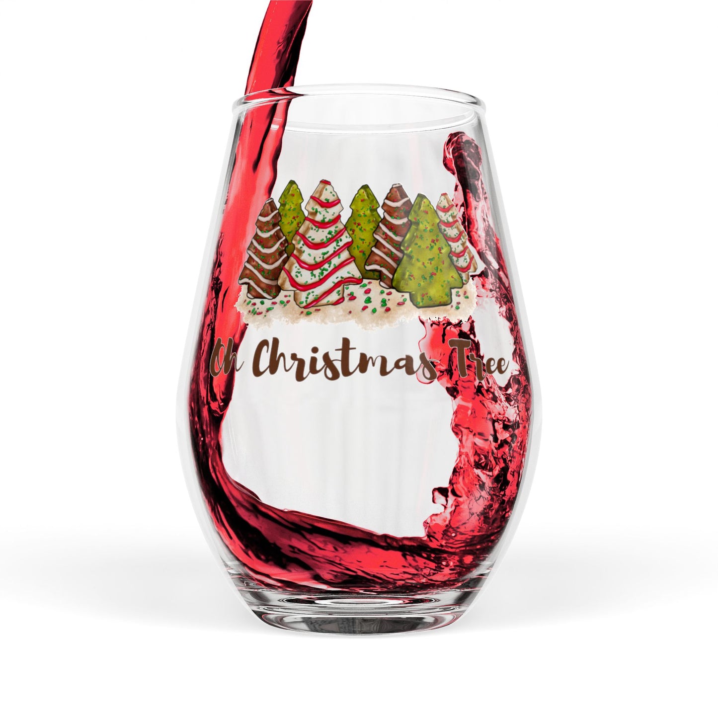Oh Christmas Tree | Stemless Wine Glass