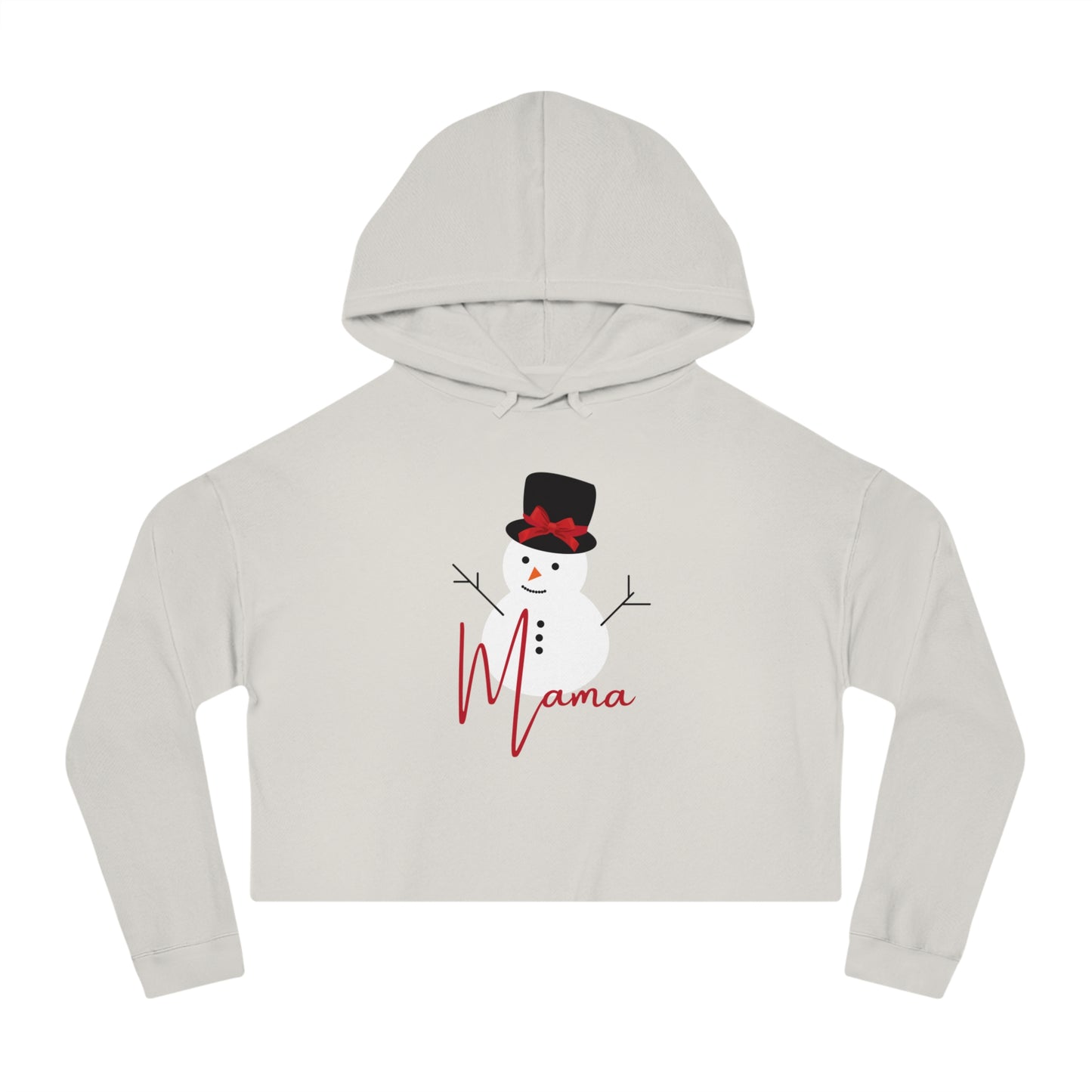 Mama Snowman | Women’s Cropped Hooded Sweatshirt