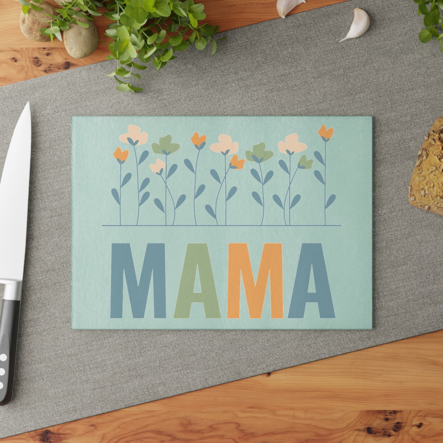 MAMA Floral | Glass Cutting Board