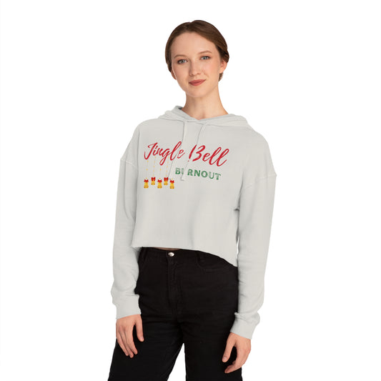 Jingle Bell Burnout | Women’s Cropped Hooded Sweatshirt