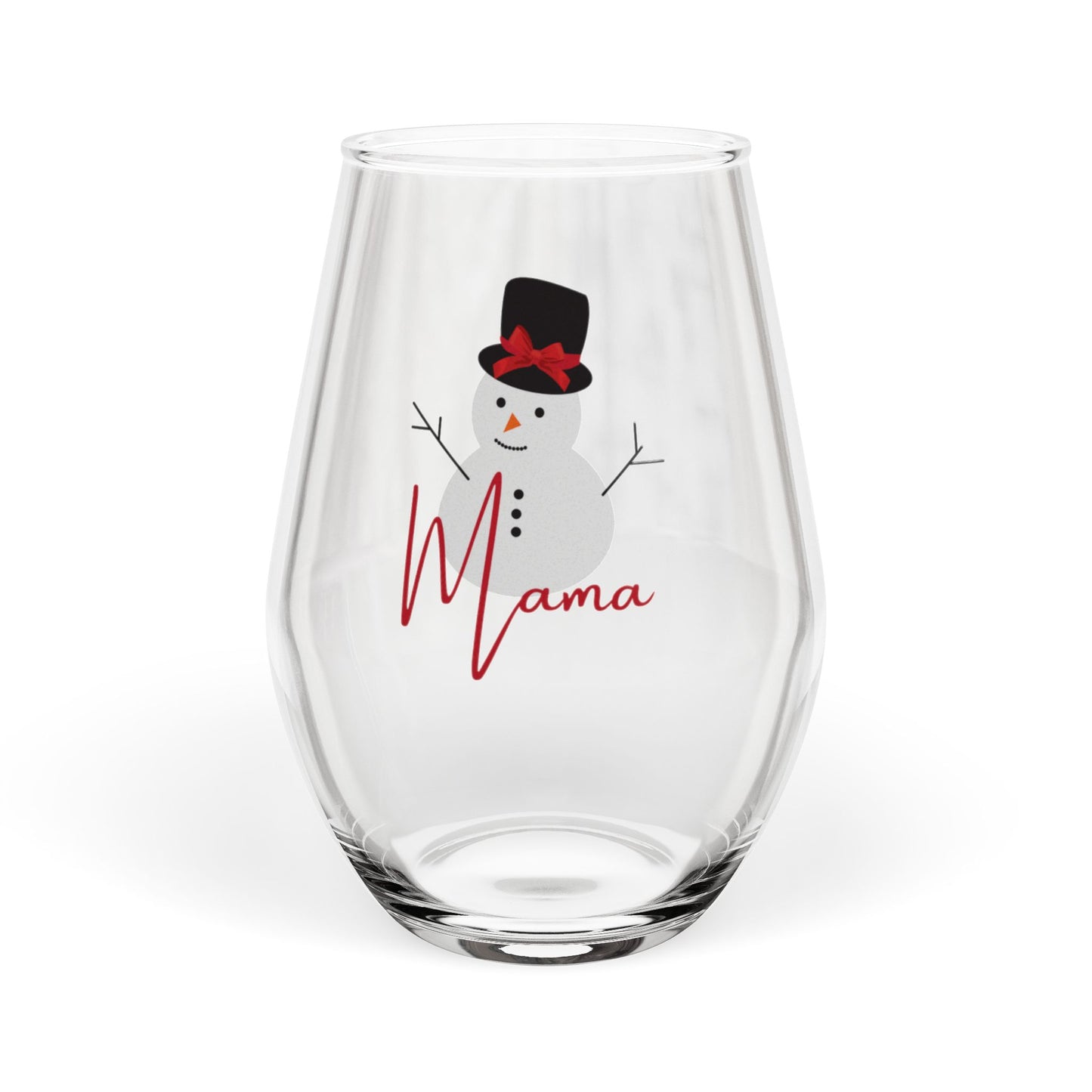 Mama Snowman | Stemless Wine Glass