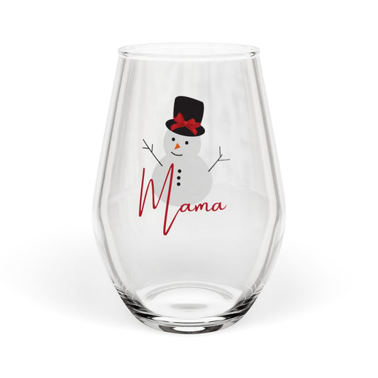 Mama Snowman | Stemless Wine Glass