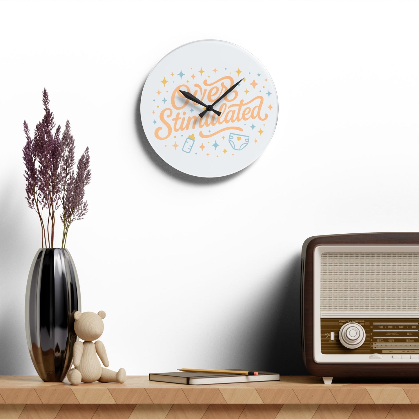 Overstimulated | Acrylic Wall Clock