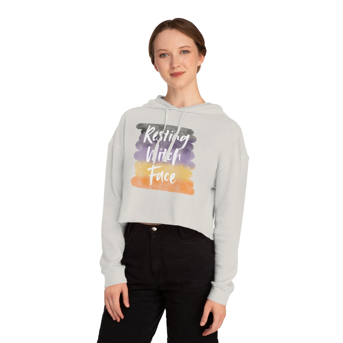 Resting Witch Face | Women’s Cropped Hooded Sweatshirt