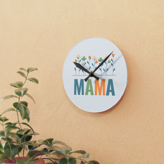 MAMA Floral | Acrylic Wall Clock