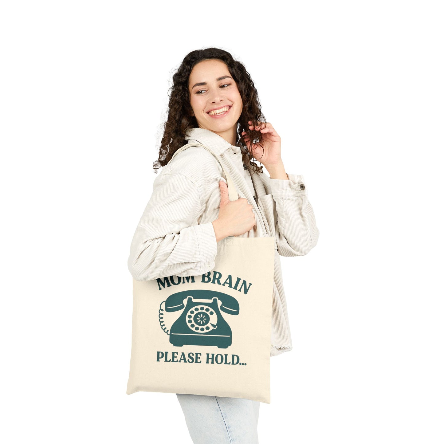 Mom Brain, Please Hold | Liberty Bags OAD113 Canvas Tote Bag
