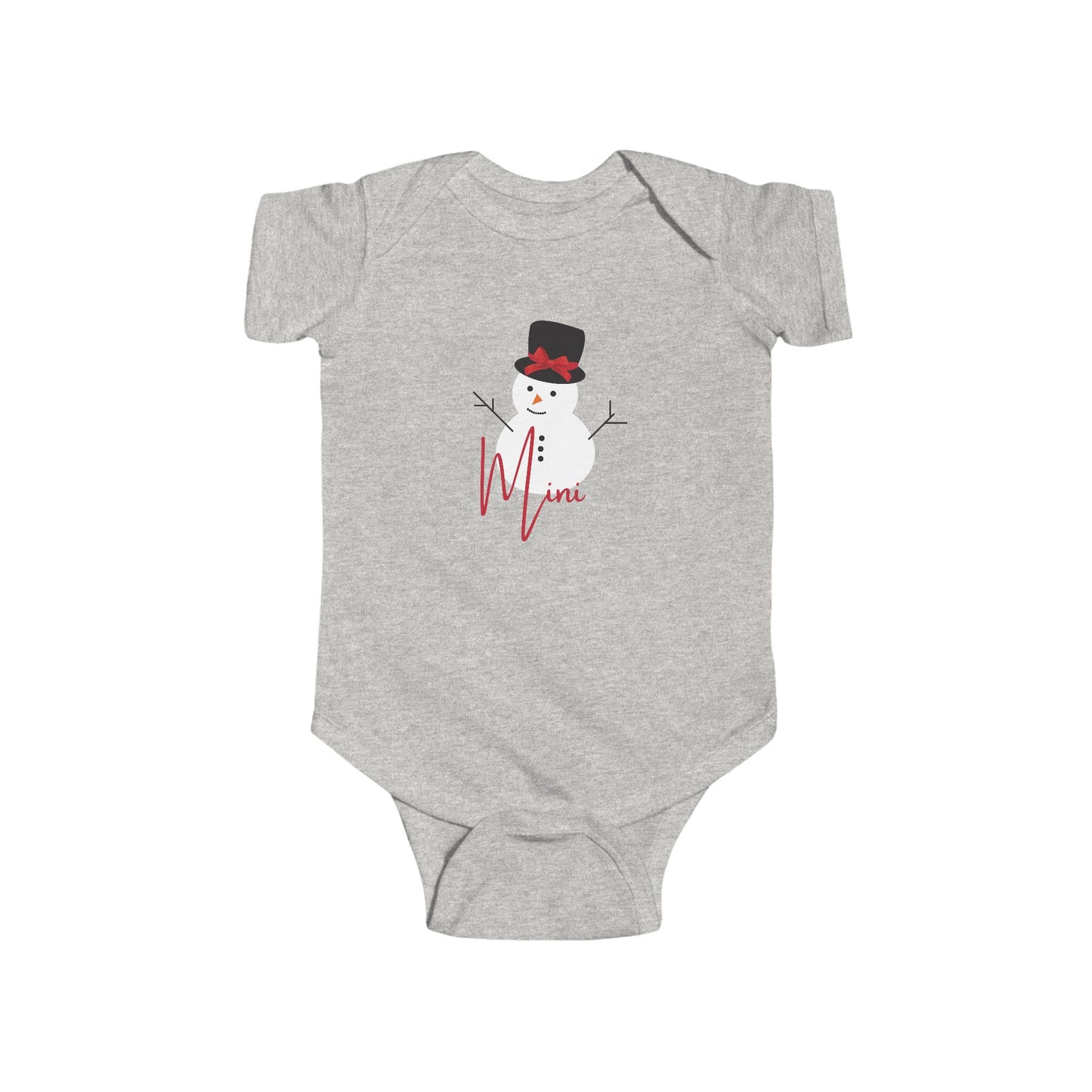 Mini Snowman Bow | Infant Fine Jersey Bodysuit
