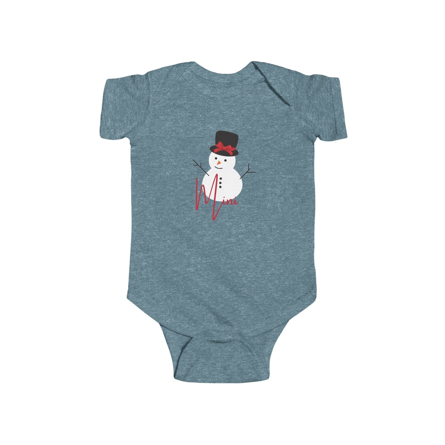 Mini Snowman Bow | Infant Fine Jersey Bodysuit
