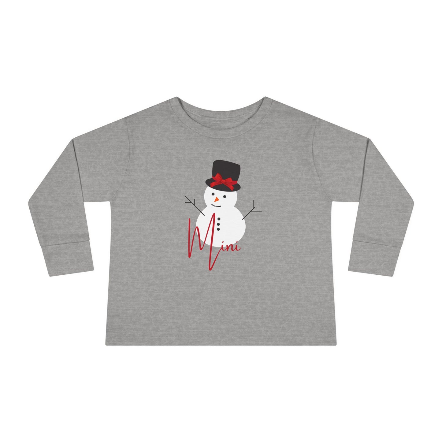 Mini Snowman Bow | Toddler Long Sleeve Tee