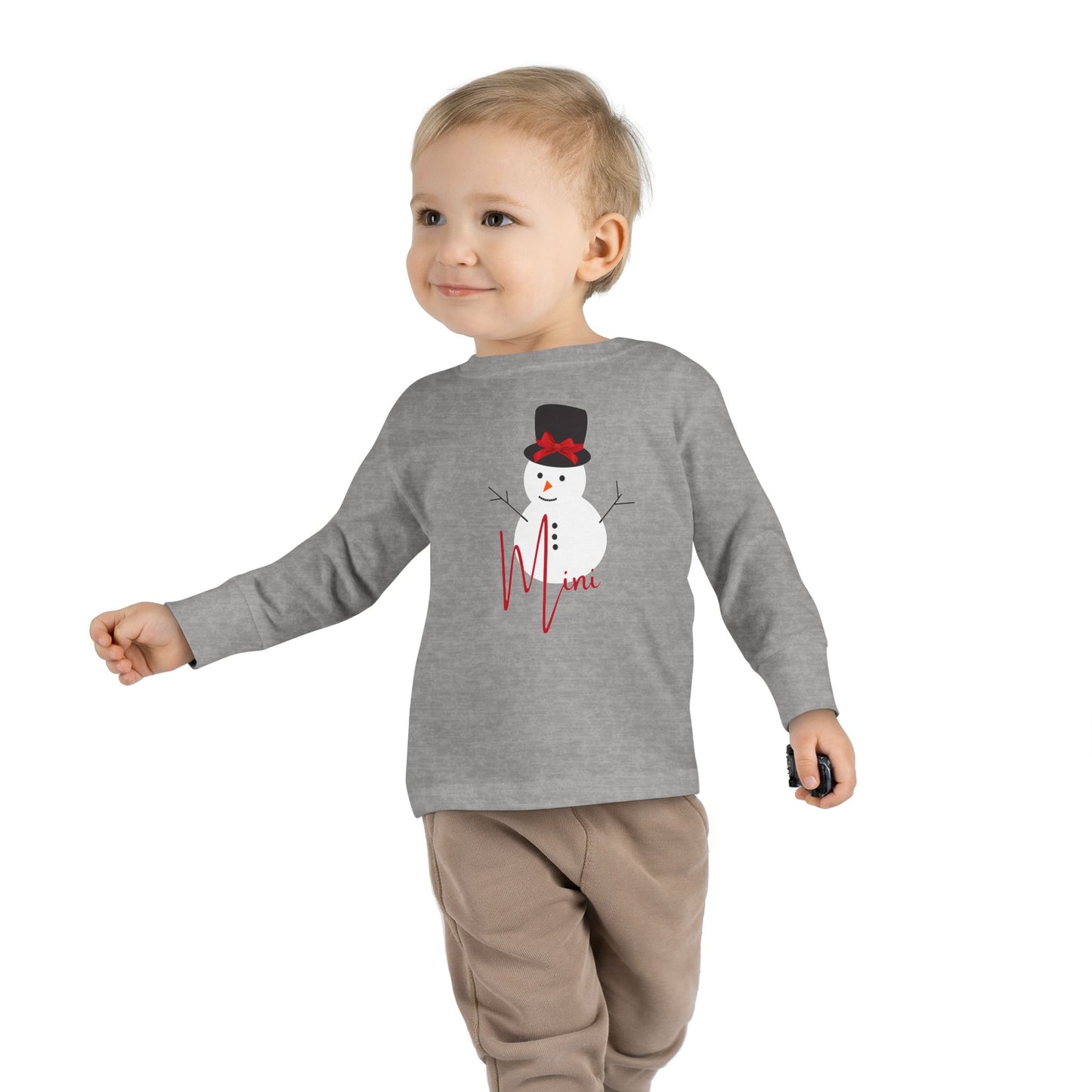 Mini Snowman Bow | Toddler Long Sleeve Tee