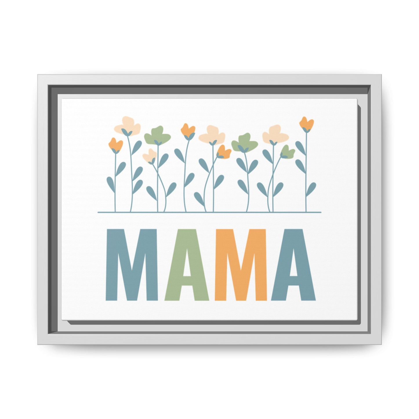 MAMA Floral | Matte Canvas, Framed (Multi-color)