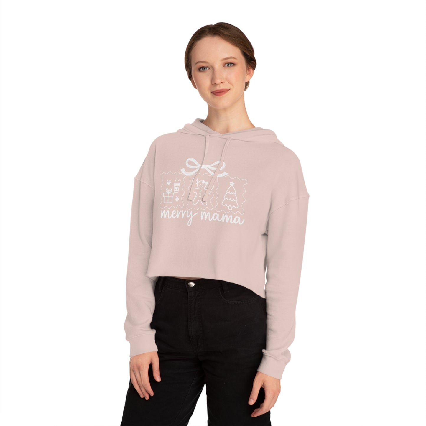 Merry Mama | Women’s Cropped Hooded Sweatshirt