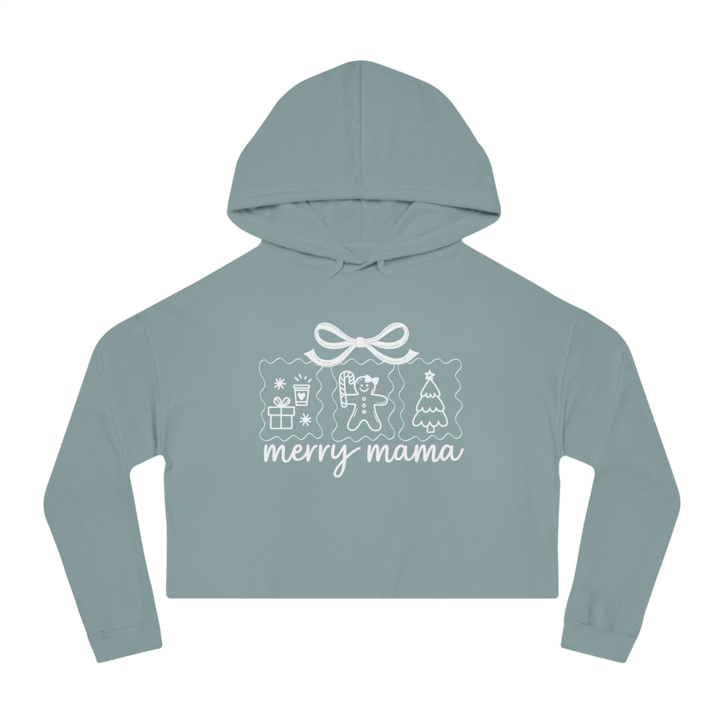 Merry Mama | Women’s Cropped Hooded Sweatshirt