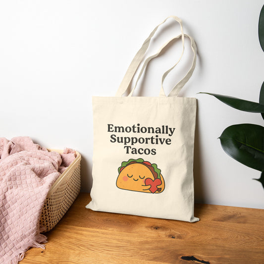 Emotionally Supportive Tacos | Cotton Canvas Tote Bag